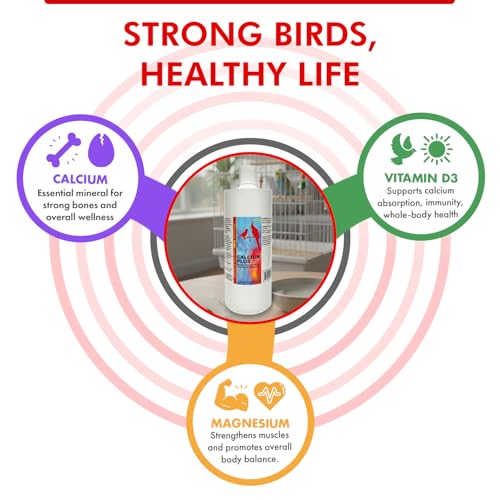 Calcium Plus Liquid for Birds – Calcium Supplement with Vitamins and Minerals for Strong Eggshells, Healthy Bones - Support Growth, Breeding, and Wellness for All Birds 32 Fl Oz - size: 32 Fl Oz