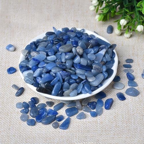 Erliway 7-9mm Blue Aventurine Healing Crystal Chips for Crafts, 100g | Natural Crushed Crystal Stones Tumbled Chips for Vase Filler Aquarium Gravel, Meditation Chakra Balancing, Candle DIY Making - color: Blue Aventurine