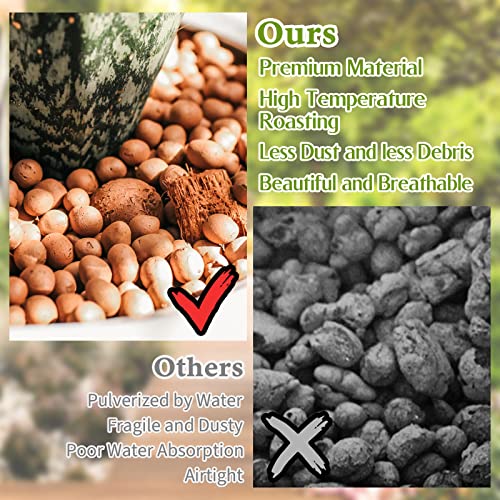 19LB Leca Clay Pebbles for Plants 4mm-16mm Clay Balls for Hydroponic | Drainage, Reusable, Aeration, Moisture Retention, Lightweight, Natural Leca for Orchids, Succulents, Terrariums, Aquaponics - size: 20LB