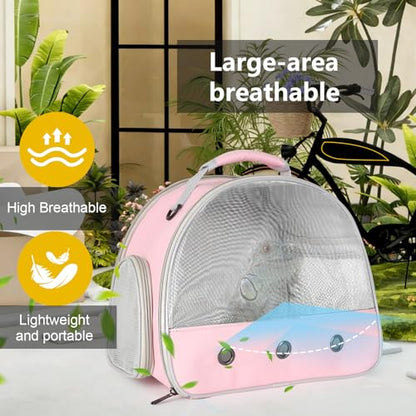 Ventilation Carrier for Bearded Dragon,Guinea Pig Carrier,Guinea Pig Carrier for 2,Reptile Travel Carrier for Lizards Sugar Glider Hedgehog Rat Parrot Birds,Airline Approved Pink - color: Pink