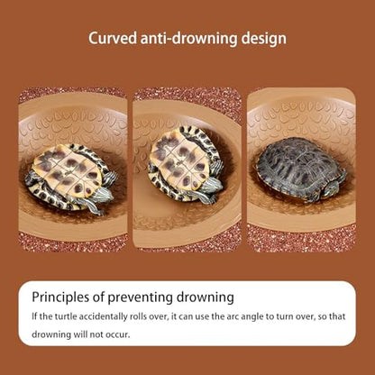 Reptiles Soaking Dish Water Pool Large Bathing Bowl for Turtles Lizards Frogs Amphibians Habitats Decoration Reptiles Amphibians Water Bowl