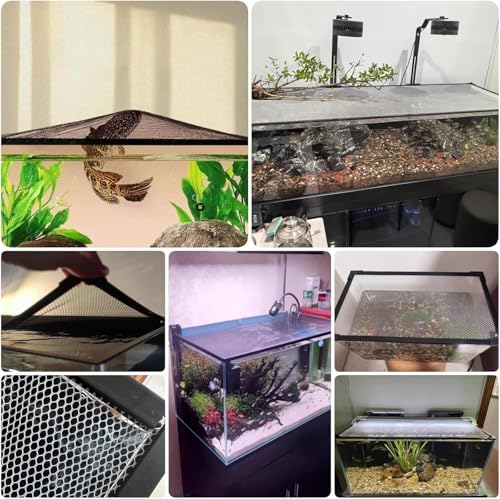 Aquarium Anti-Jump Cover， Terrarium Ventilation Opening Hood Magnetic Fish Tanks Top Lid Protective Screen Custom Size(L13.8 xW9.8) - size: L13.8"xW9.8