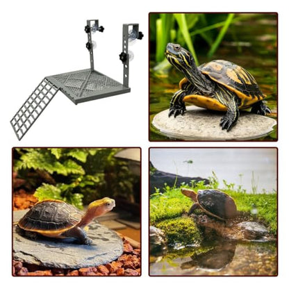 Turtle Dock | Turtle Basking Plàtform Clip On Elevated Feeding Tray | Gallon Tank Floating Turtle Dock for Indoor Outdoor Aquarium Terrarium Habitat Cage Reptile Tortoise Snake Frog
