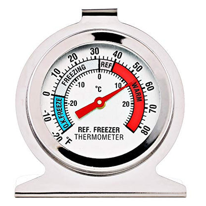 4 Pack Refrigerator Freezer Thermometer Large Dial Analog Thermometer