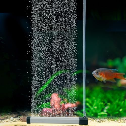 hygger Aquarium Bubble Strip, Nano Air Bubble Curtain Wall Aquarium Air Stone Kit, Quiet High Dissolved Oxygen Diffuser Fish Tank Bubbler Decorations for Freshwater Saltwater (5.9 Inch) - size: 5.9 Inch