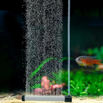 hygger Aquarium Bubble Strip, Nano Air Bubble Curtain Wall Aquarium Air Stone Kit, Quiet High Dissolved Oxygen Diffuser Fish Tank Bubbler Decorations for Freshwater Saltwater (5.9 Inch) - size: 5.9 Inch