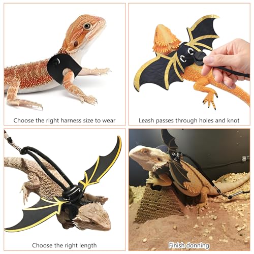 kathson Bearded Dragon Carrier with Harness and Leash Set, Large Reptile Travel Carrier Portable Lizard Backpack Clear Small Animals Carrying Bag for Gecko Hamster Rabbit Hedgehog Kitten (Blue) - color: Blue