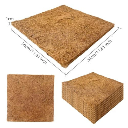 6-Pack Natural Coconut Fiber Reptile Carpet, 12x12 Inch Eco-Friendly Terrarium Liner & Bedding for Lizard, Snake, Turtle, Tortoise, Bunny Habitat