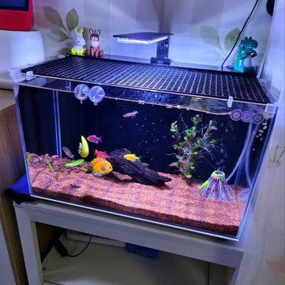 2PCS Fish Tank Dividers Lid, Aquarium Grid Bottom Isolation Tray Board, Plastic Egg Crate - color: Black, size: 2PCS