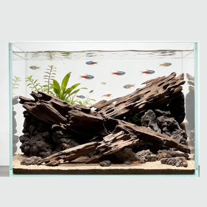 Aquarium Driftwood Shrimp Wood Natural Trunk & Assorted Branches 1.9-3.9" (5-10cm) Terrarium Ornament for Fish, Shrimp & Reptiles Habitat Decor, 5 Pcs