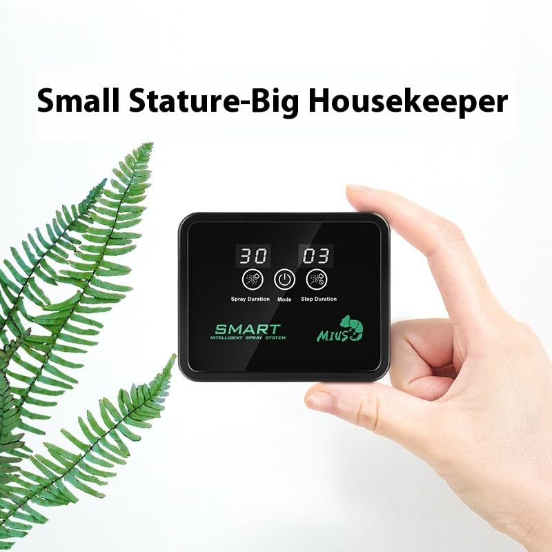 Automatic Rain Forest Spray System, Smart Humidifier Terrarium Misting Kit with Timer, 5m Pipe Length, 2 Nozzles, Humidity