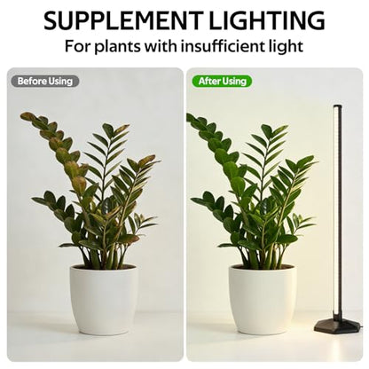Plant Grow Lights with Timer, 72 LEDs Full Spectrum Grow Lights for Indoor Plants 23 Inch Desk Standing Grow Lights 3 Light Modes 5-Level Dimmable Auto On Off - color: 60CM