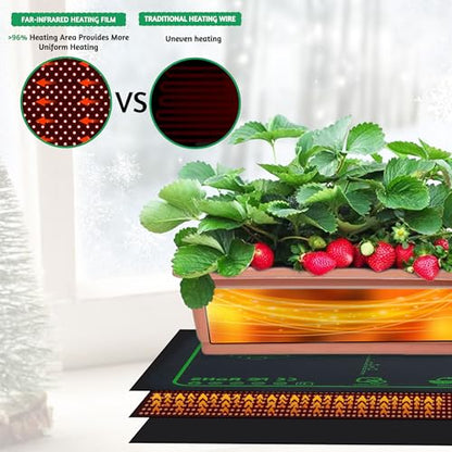 LOCONHA Seedling Heat Mat for Seed Starting, 10" x 20.75" Waterproof | Heating Pad for Indoor Plants Germination (Black 4 Pack) - color: Black 4 Pack