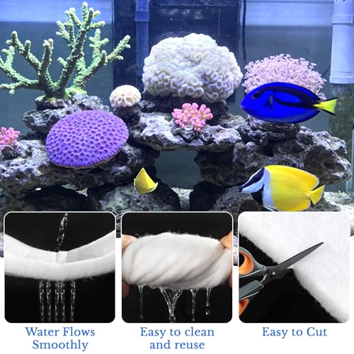 MAQIHAN Aquarium Filter Media Pad - White Filter Floss, 39.4 x 11.8 Inch | Filter Foam Roll, Fish Tank Filter Floss for Freshwater & Saltwater Aquariums, Ponds, Turtle Tanks, Polishing Pad Clear Water