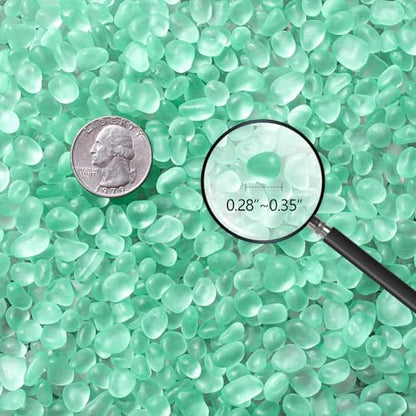 Keedolla Mint Green Sea Glass Stones Frosted Glass Pebbles Gemstones for Aquarium Rocks, Fish Tank Gravel, Vase Fillers, DIY Crafts - 230g/8oz - color: Mint Green, size: 0.5 LB