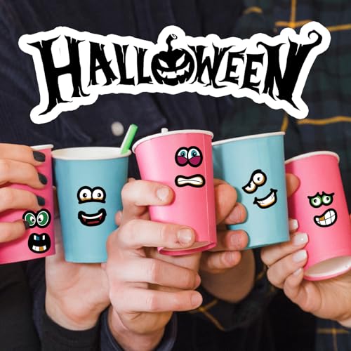 1200Pcs Halloween Stickers, Cartoon Eyes Mouth Sticker Pumpkin Face Stickers for Halloween DIY Art Craft Party Decorations - style: Halloween Eyes Mouth