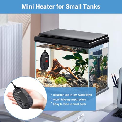 hygger Small Aquarium Heater, 100W Submersible Betta Fish Tank Heater with Adjustable Temperature External Controller, Turtle Heater with LED Display for up to 20 Gallon Tanks - size: 100W