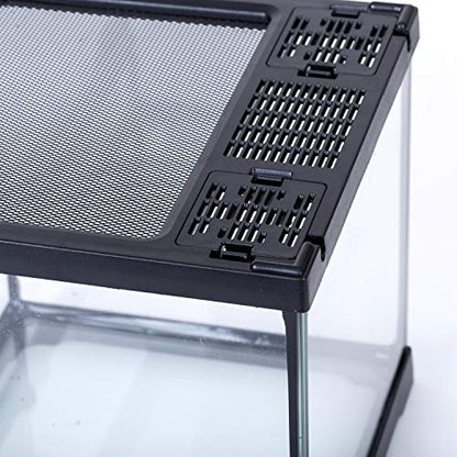 REPTIZOO Mini Reptile Glass Terrarium Tank 8"x8"x8", Front Opening Door Full View Visually Appealing Mini Reptile or Amphibians Glass Habitat - size: 8"x8"x8"