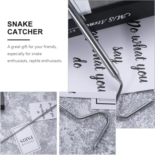 DOITOOL 2pcs Stainless Steel Snake Catching Hooks 71cm Retractable Reptile Handling Tools for Safe Snake Removal and Capture