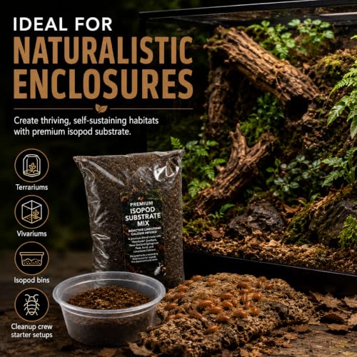 Bioactive Starter Kit | 30 Powder Orange Isopods | 8 oz Coco Temperate Springtail Culture | 2 qt Premium Isopod Substrate Mix