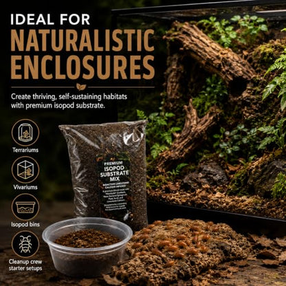 Bioactive Starter Kit | 30 Powder Orange Isopods | 8 oz Coco Temperate Springtail Culture | 2 qt Premium Isopod Substrate Mix