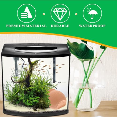 POPETPOP Fish Tank Decorations 2-Pack Realistic Clay Aquarium Hideaway Ornaments for Fresh and Saltwater Tanks 3.14 Inch Stable Aquarium Landscaping Ornaments