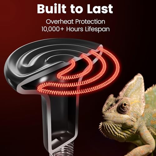 Dual Reptile Light Fixture with 100W Full Spectrum UVA UVB Light Bulb & 100W Nighttime Ceramic Heat Emitter, 2 Independent Switches, Reptile UVA UVB Heat Combo Pack - size: ST4