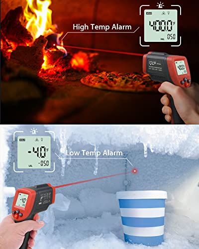 Infrared Thermometer Temperature Gun -58℉ to 1022℉ | Digital Surface Laser Thermometer Gun for Cooking Food, Pizza Oven, Flat Top Grill, Griddle, Soap Making, Reptile