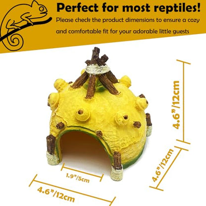 Gecko Reptile Hide Leopard Geckos Bearded Dragon Small Caves Pitaya Decoration Lizard Crested Hideout Tank Accessories Snake Décor Amphibian Habitat - style: PITAYA