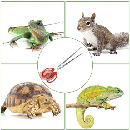 Vodolo Snake Feeding Tongs,2PCS 15 Inch Reptile Feeding Tongs,Extra Long Large Tweezers for Corn Ball Python Accessories,Bearded Dragon Reptile Gecko Tank Accessories Terrarium Supplies - size: 2PCS