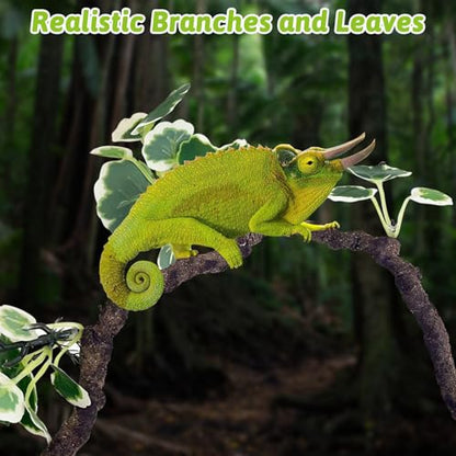 PINVNBY Flexible Bend-A-Branch Climbing Reptile Jungle Vines Snake Climbing Branch for Terrarium Plants Crested Gecko Tank Accessories for Leopard Gecko Lizard Chameleon Frog (Green)