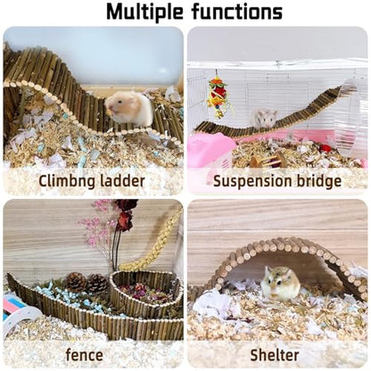 Rat Bendy Long Suspension Bridges 19.7 x 2.7 Inch Hamster Climbing Ladder Flexible Wooden Bridge for Dwarf Hamster Sugar Glider Rodents Mouse - size: 1PCS 19.7x2.7in