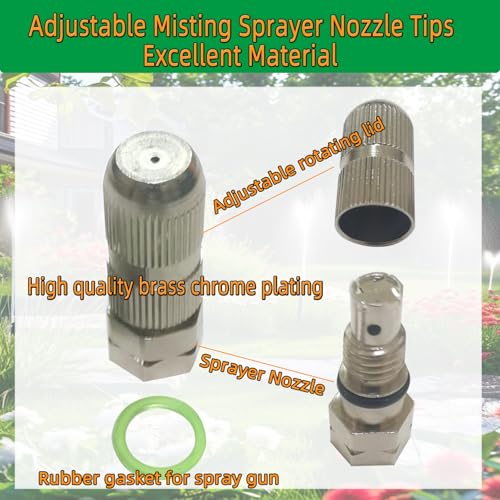 2Pcs Adjustable Spray Nozzle Tips, High Pressure Misting Nozzle for Backpack Sprayers, Farm Irrigation and Garden Irrigation Nozzle Replacement Kit.