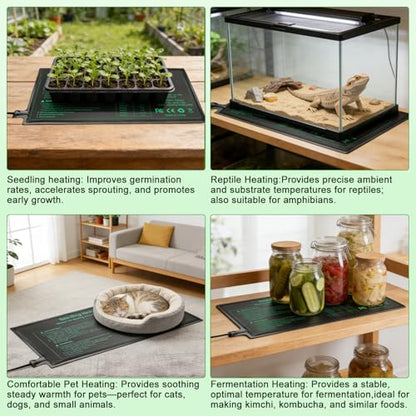 Bestio Seedling Heat Mat with Thermostat Combo Set,10 x 20.75in UL & MET-Certified Plant Heating Mat for Seed Starting,Hydroponic Plant,Heat Mat for Plants for Gardening,Greenhouse - size: Suits -1 Pack