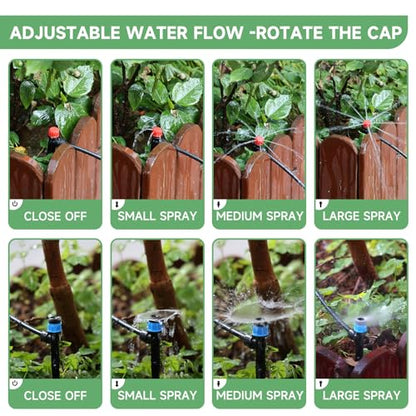 Riboud Quick-Connect 200FT Drip Irrigation System Kit, Automatic Garden Plant Watering System for Greenhouse, Yard, Lawn, with 1/2 inch 1/4 inch Irrigation Tubing Hose and Accessories - size: 200FT