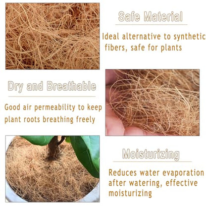 Natural Coconut Husk Silk, Organic Pure Coconut Husk Fiber Orchid Plant Coconut Fiber Substrate Coco Coir Fiber Greenery Covering Coconut Fiber for Pot Plant Carnivorous Plants (0.44 pounds)