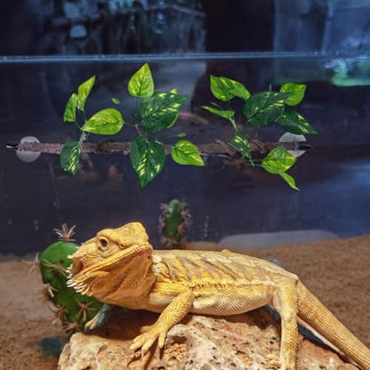 PRETYZOOM 2pcs Artificial Reptile Climbing Branch Vines with Suction Cups for Snake and Gecko Terrarium, Flexible Plastic Jungle Habitat Decor with Realistic Texture and Low Maintenance