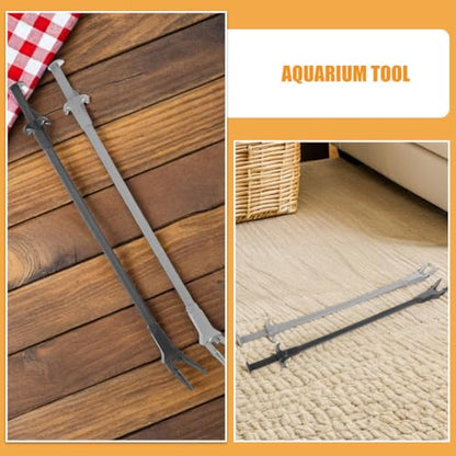 Toyvian Extra Long Aquarium Tweezers Set, 4 Pack Curved Straight Tongs Professional Aquascaping Tools for Live Plants Fish Tank Cleaning Kit Feeding Forceps for Reptiles Coral Snakes
