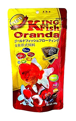 A.D.P. Oranda Goldfish Food, 47% High Protein Floating Pellets with Spirulina & Astaxanthin, Color Enhancing Tropical Fish Feed, 1.5 mm Pellets - 100 g - color: Oranda Food