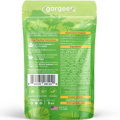 Gargeer 8oz Gentle Geck Fig Diet - Crested Gecko Food. Made in USA | Expert-crafted superfood! Infused with sweet organic fig, banana, wild insect proteins & probiotics. Zero soy or fillers - size: 8 Ounce (Pack of 1)