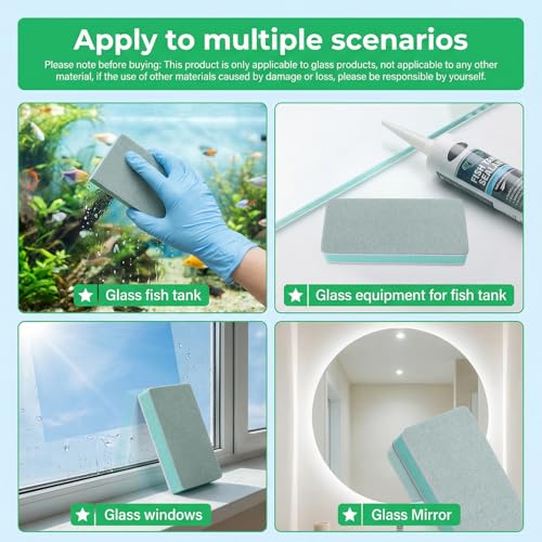 4-Pack Fish Tank Cleaning Tools - Double Sided Aquarium Sponge Brush - Glass Aquarium Scrubber Sponge - Surface Buildew Remover for Fish Tank - Non-Scratch EVA Pad