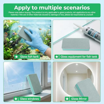 4-Pack Fish Tank Cleaning Tools - Double Sided Aquarium Sponge Brush - Glass Aquarium Scrubber Sponge - Surface Buildew Remover for Fish Tank - Non-Scratch EVA Pad