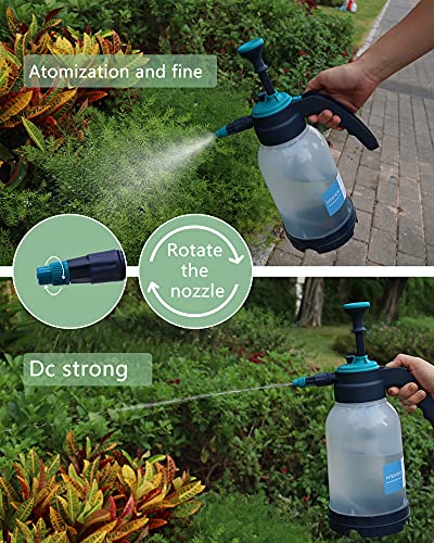 HTDYOO 0.5 Gallon Garden Pump Sprayer, Hand Held Garden Sprayer | Water Spray | Adjustable Nozzle | Extra Extended Spray