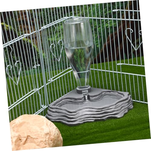 Balacoo Reptile Water Feeder - Automatic Reptile Water Dispenser, Reptile Food Dish Bowl for Turtle Bearded Dragons Lizards Accessories, Size 1, Grey