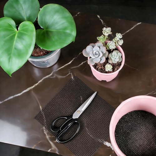 15PCS Flower Pot Mesh Pads, Plastic Bonsai Drainage Screens for Planters | Easy Cut, PE Material, Soil Retention, Fast Drainage, Fits Most Planters, Indoor Outdoor Gardening
