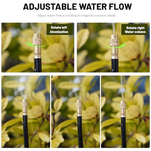 Thiswing 360° Adjustable Drip Irrigation System with 40 Nozzles | 200 FT Automatic Watering System, Raised Bed Sprinkler, Misters for Garden, Yard, Lawn & Outdoor Plants, 5/16" Tubing - size: 200FT