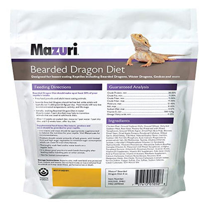 Mazuri | Bearded Dragon Food - Insect Portion of a Complete Diet | 8 Ounce (8 oz) Bag - size: 8 Ounce (Pack of 1)