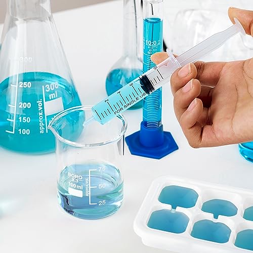 100Pack 10ml Plastic Small Measuring Syringes with Tip Cap | Oral Syringe for Scientific Labs, Feeding Pets, Measurement,Refilling, No Needle