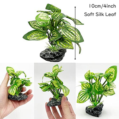 Fish Tank Decorations Aquarium Decoration Ornaments Accessories Betta Fish Hides Cave Rest Soft Leaf (Mix-Leaf-Set-C)