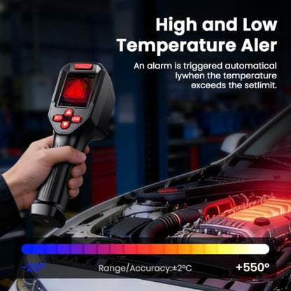 Mini Thermal Imager, Monocular Thermal Imager, 240 x 240 Infrared Resolution, HVAC Tool, Infrared Thermometer, Electrical Wiring Inspection — Black and Red (Black)